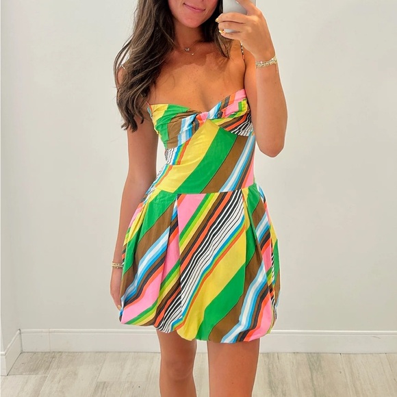 Swf Dresses & Skirts - Anthropologie SWF NWT Fitted Balloon Mini Dress Cotton Stripe La Fiesta Medium